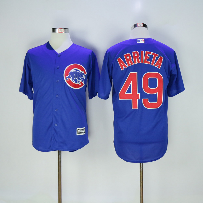 Men Chicago Cubs #49 Arrieta Blue MLB Jerseys->chicago cubs->MLB Jersey